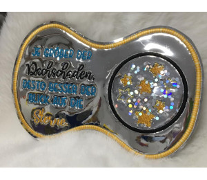 Stickdatei ITH - Mug Rug Spruch "Dachschaden"